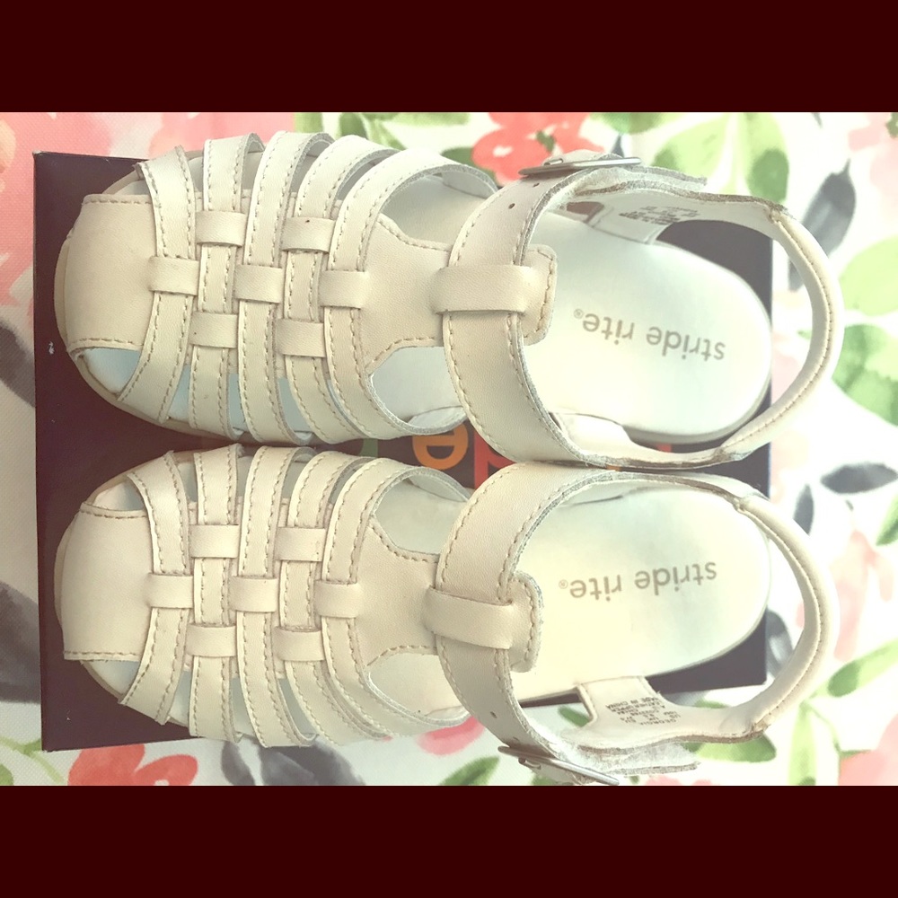 Stride Rite “Georgia White Leather” sandals